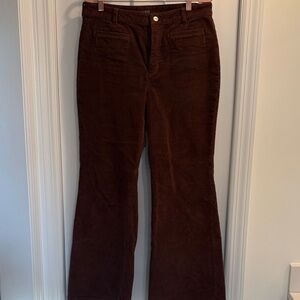J. Crew Rich Brown Flare Corduroy Pants
